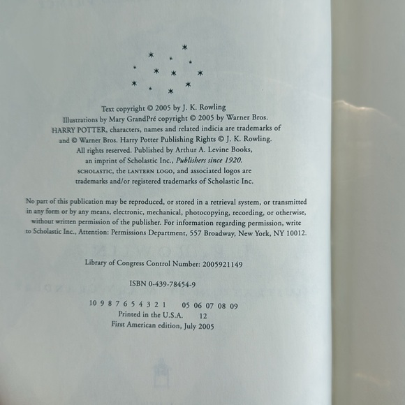 Harry Potter and the Half Blood Prince First Ed 2005 JK Rowling Hard Cover Book - Picture 5 of 7